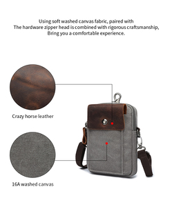 ZUOLUNDUO El mejor bolso de cintura para hombres Bolso de <span class=keywords><strong>cuero</strong></span> para teléfono Bolsas para teléfonos - Product Image 4