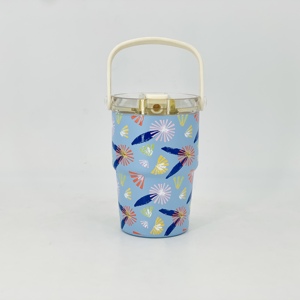 New Design 16oz Travel <strong>Mug</strong> with Flip Top Straw and Leak Proof Dust Proof Features Detachable Silicone Loop for Kids - Product Image 5