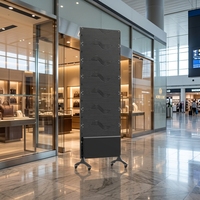 Affiche publicitaire LED portable P2.5 1mx2m pour location en intérieur, affichage mobile à installation rapide avec roues pour salon professionnel