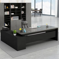 Nouvelle arrivée : mobilier de bureau commercial moderne, bureau de direction en bois grainé avec armoire latérale pour bureau de direction
