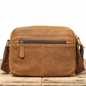 Gran oferta, de cuero bolso lateral genuino para hombre, bolso Retro de cuero lijado para viajes diarios, bolso con almohadilla de gran capacidad, venta al por mayor CSLWB - Product Image 2