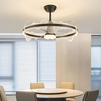 Lustre en cristal moderne de luxe Ventilateur de plafond à LED Télécommande tricolore Décoration de salon facile Moteur à courant continu Luminaire élégant pour la maison