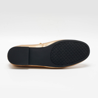 Ballerines métalliques à lacets pour femmes, chaussures décontractées à bout rond en cuir véritable