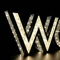 Lettres publicitaires lumineuses personnalisées avec logo, lettres en cristal scintillantes 3D, enseigne lumineuse LED