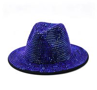 Chapeau en jean orné de strass multicolores, idéal pour la danse, personnalisable