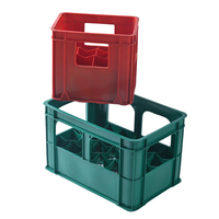 Caisse de stockage en plastique HDPE pour bière et vin, 24 bouteilles, empilable, conteneur en maille, conteneurs en plastique écologiques