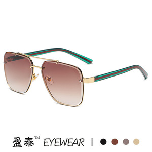 G Brand Men's Metal Frame <b>Gradient</b> <b>Sunglasses</b> UV400 Protection Fashionable Design for Outdoor Use - Product Image 3