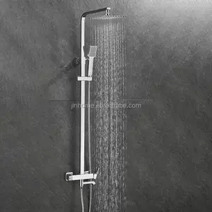 Usine ensemble de douche thermostatique robinet carré mélangeur laiton Chrome luxe mural thermostatique pluie système de douche