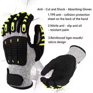Adecuado para trabajos de corte Industrial Guantes resistentes a cortes HPPE multiusos Diseño de <span class=keywords><strong>velcro</strong></span> de muñeca Guantes resistentes a Cortes - Product Image 2