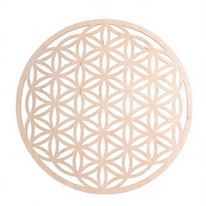 Posavasos Redondos de Madera con Hexagrama, Reutilizables, Grabados con Láser, para Decoración de Mesa en el Hogar - Product Image 3