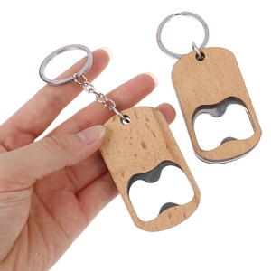 Tùy chỉnh bằng gỗ mở chai móc chìa khóa gỗ Keychain bia mở chai - Product Image 4
