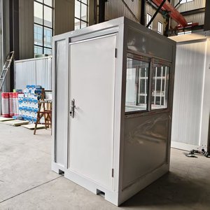 Caseta de Vigilancia de Acero Galvanizado, Caseta de Seguridad Resistente con Puerta con Cerradura y Escritorio para Almacén - Product Image 2