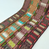 Ruban géométrique Jacquard en sangle tissée de 5cm de large pour sangles de guitare et ceintures de sac Garniture de style tribal