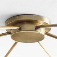 Lámpara Colgante Moderna de Cristal Opal y Latón con Altura Ajustable XZ, Lámpara de Techo para Cocina, Comedor, Techo Alto, 6 Luces