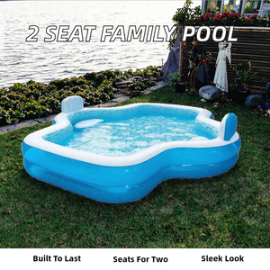Piscina Inflable de PVC Elegante de 3 Metros de Largo con 2 Asientos y Respaldos para Uso Público - Product Image 2