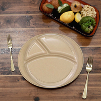 Assiette à trois panneaux pour enfants en balle de riz sans BPA et sans plastique, assiette à dîner familiale pour bébé