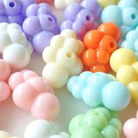 Manik-manik lepas warna-warni lucu berlapis UV, warna macaron solid, untuk membuat perhiasan, gantungan kunci ponsel, dan kerajinan DIY.