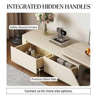 Ensemble moderne de meuble TV et table basse de luxe, blanc crème, en noyer, console multimédia, mobilier de salon minimaliste italien