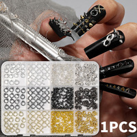 Breloques croix pour ongles en alliage métallique, décorations d'art ongulaire gothique punk, croix 3D en métal lourd, accessoires de manucure esthétique grunge sombre