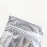 10x20 cm feuille d'aluminium avant fenêtre transparente fermeture éclair fond carré sac étanche à l'eau emballage alimentaire pochette en plastique