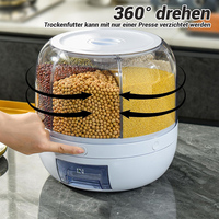 Conteneur à riz rotatif multi-compartiments pour garde-manger, rotation à 360 degrés, distributeur de céréales sèches