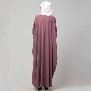 Dubai Loose Puce Pink Modest Khimar <strong>Hijab</strong> Wrists Elasticated Sleeve Muslim Islamic Prayer Abaya - Product Image 2