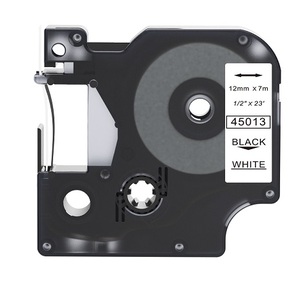 Cinta de etiquetas Compatible 45013 negro sobre blanco <span class=keywords><strong>DYMO</strong></span> D1 12mm * 7m impresora de etiquetas 45013 laminada para fabricante de etiquetas LM <span class=keywords><strong>160</strong></span> 280 - Product Image 3
