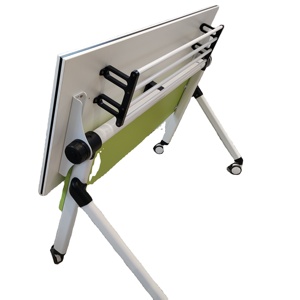 Muebles para sala de entrenamiento, mesa de estudiante, mesa de escritorio plegable móvil, colorida y multifuncional, mesa larga de 1,2-1,4 M para dos - Product Image 1