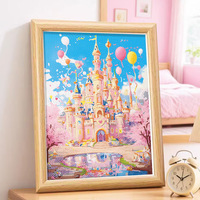 Peinture Diamant Moderne Minimaliste Encadrée DIY Château de Rêve Art Écologique 5D Point de Croix Petite Pièce Complète