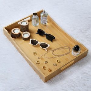 Bandeja de Almacenamiento de Madera con Asas para Organización del Escritorio del Hogar, Caja Organizadora de Madera con Asas, Bandeja para Servir en la Mesa de Centro - Product Image 3
