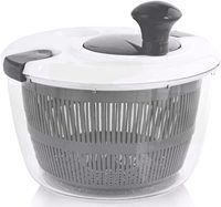 Grote Salade Spinner Met Deksel 5 Qt Capaciteit Handmatige Groentedroger Met Dubbel-Lock Sla Spinner Groentedroger Fruitwasmachine
