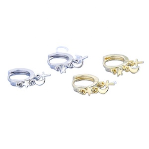 Pendientes de Aro con Colgantes de Luna, Estrella y Cruz, Chapados en Oro, de Latón, de Gemenl Fashion, para Mujer - Product Image 4