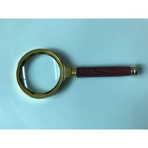 Lupa de 60 mm con aumento de 4x, marco de metal, mango de caoba, sin luz - Product Image 2