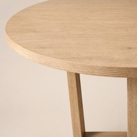 Table à manger ronde en bois moderne, table de cuisine en bois grainé, table de salle à manger, table de salon, table centrale, mobilier minimaliste pour la maison