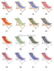 Venta al por mayor solo ajustable bajo Sling teca Salón al aire libre Chaise De Plage En Bois cubierta de lona plegable Silla de playa de madera - Product Image 5