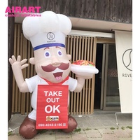 Décoration de restaurant en plein air, chef gonflable, personnage de chef gonflable à des fins publicitaires