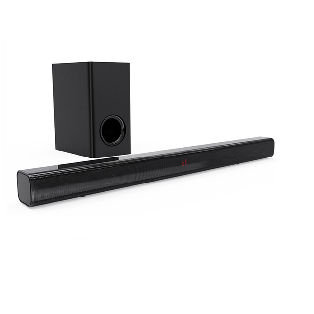 Stereo Sound Home Theater System Built-in StereoAluminum Alloy Optical/ARC/AUX/Bluetooth/ TF Card Sound Bar With Subwoofer
