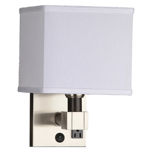 Applique murale décorative ronde en fer UL CUL homologuée Hilton Garden Inn avec abat-jour blanc pour chambre à coucher et usage domestique - Product Image 6