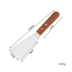 Spatule DF30 en acier inoxydable avec manche en bois, 36 cm, outil de cuisine durable pour la cuisson et la grillade - Product Image 5