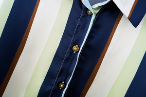 PB&ZA Nuova Collezione Primavera/Estate <span class=keywords><strong>Camicia</strong></span> Casual da Donna a Maniche Lunghe con Colletto e Bottoni a Righe Effetto <span class=keywords><strong>Seta</strong></span> - Product Image 4