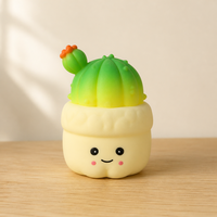Lot de 6 pots de cactus souples, succulentes colorées avec visage Kawaii, jouets de bureau