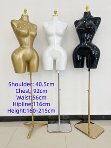 Maniquí de Costura Ajustable de Talla Grande para Parte Superior del Cuerpo, Estilo Brasileño BBL, de Plástico, con Acabado Dorado, Torso Curvilíneo, Pechos Grandes y Glúteos Grandes - Product Image 5