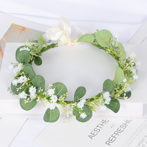 Corona di Fiori Pasquale per Donne con Nastro Regolabile - Fascia Floreale per Ragazze, Copricapo, Ghirlanda per Capelli, Aureola Nuziale per EID - Product Image 4