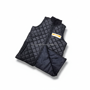 Chaleco de burbujas de poliéster acolchado de alta calidad para hombre, chaqueta con cierre de cremallera, bolsillos cómodos transpirables acolchados de algodón para invierno - Product Image 1