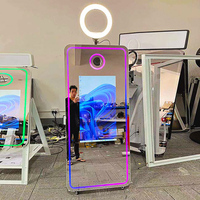 Cabina de Fotos con Espejo, Cabina de Fotos Interactiva con Pantalla Táctil, Cabina de Fotos con Espejo para Imprimir