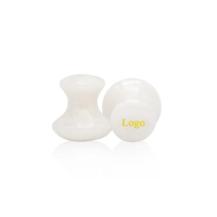 Outil de Massage Guasha Champignon en Pierre de Jade Naturelle Populaire, Cristal de Jade Blanc, Soin du Visage en Pierre Précieuse Gua Sha Champignon