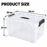 Boîte de rangement transparente en PP 16L, empilable sur mesure avec poignée, organisateur de linge de maison et de serviettes pour armoire