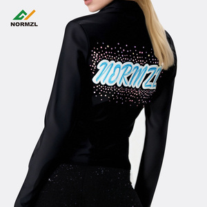 แจ็กเก็ตสำหรับเต้นแบบมีกากเพชรติดโลโก้เสื้อวอร์มสำหรับเชียร์ลีดเดอร์ชุดออกกำลังกายสำหรับเต้นยิมนาสติกในสตูดิโอ - Product Image 4