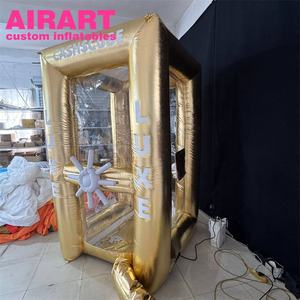 Cabine gonflable de caisse d'or de <span class=keywords><strong>jouet</strong></span> d'activité de taille personnalisée de 3m, distributeur de billets gonflable - Product Image 1