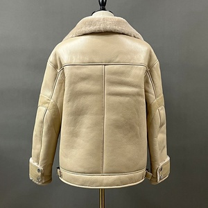 معطف شتوي من فرو الغنم للنساء من جلد الغنم ، جاكيت جلد للدراجات النارية ، جاكيت جلد الغنم - Product Image 5